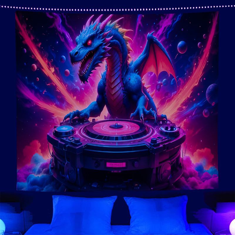 Esports Gaming Bar - VIKAMA Psychedelic DJ Robot Tapestry Neon