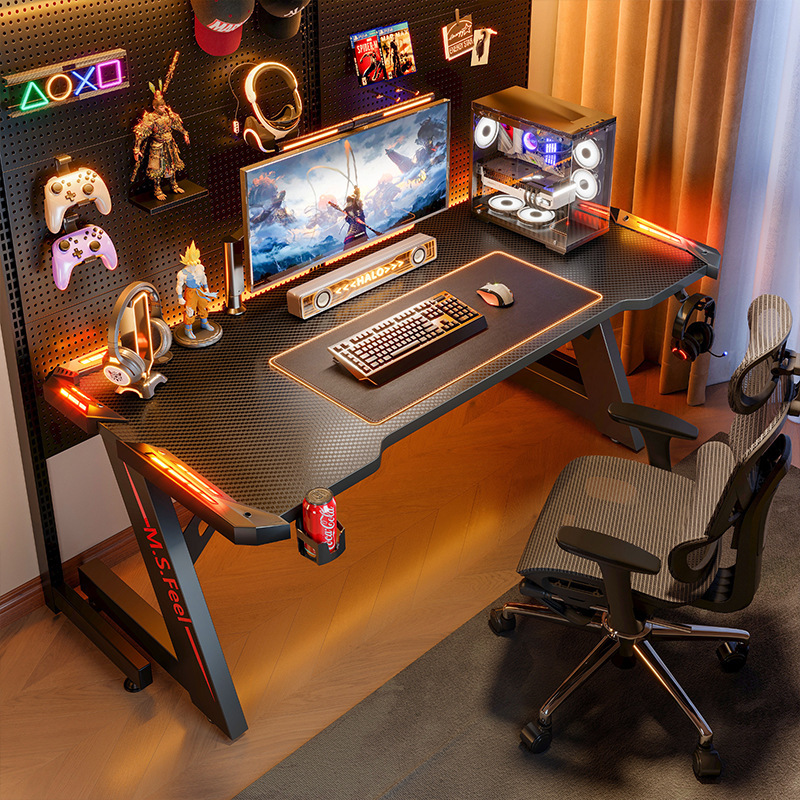Esports Gaming Live - Pegboard Esports Desk Carbon Fiber Computer