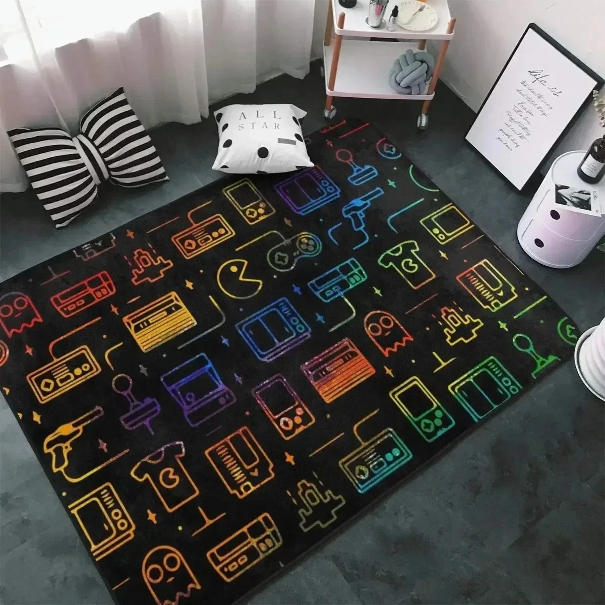 Esports Gaming Live - Gaming Rug Esports Black Controller Pixel