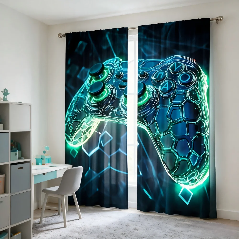 2PCS Digital Printed Curtain,  - Esports Gaming Youtube ulasan dan harga