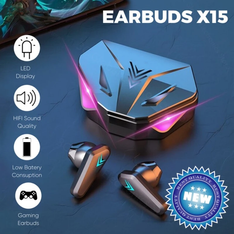 1PCS X15 TWS X15 Pro Wireless  - Esports Gaming Video ulasan dan harga