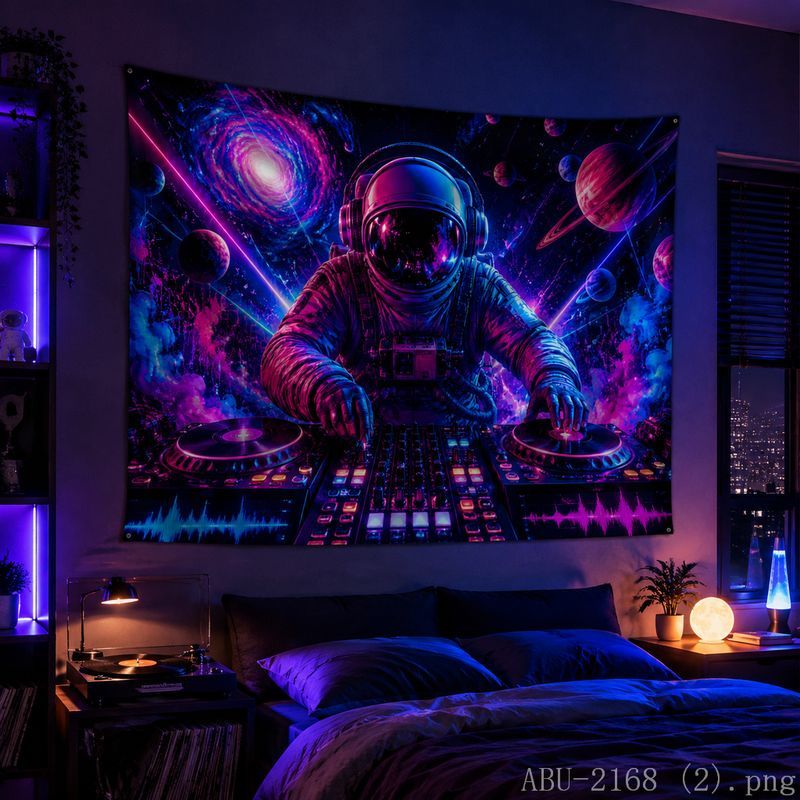 Space Astronaut Disc Tapestry  - Esports Gaming Bar ulasan dan harga